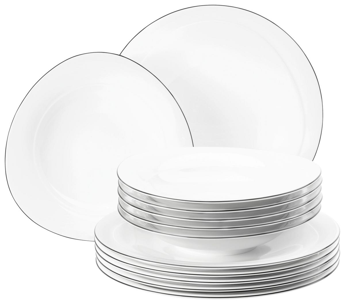 Tafelservice Trio - Weiß Hochglanz, Basics, Keramik (7,939kg) - Seltmann Weiden