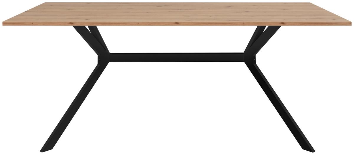 Esstisch Onex 180x90x75 Cm Eiche Dekor - Schwarz/Eiche Artisan, Basics, Holzwerkstoff/Metall (180/90/75cm) - MID.YOU