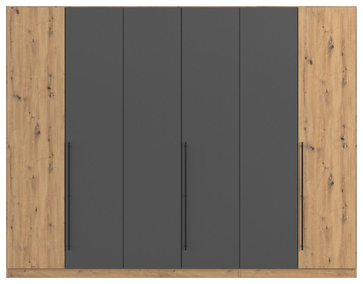 Kleiderschrank Safari B: 271 cm - Eiche Artisan/Grau, KONVENTIONELL, Holzwerkstoff (271/229/54cm)