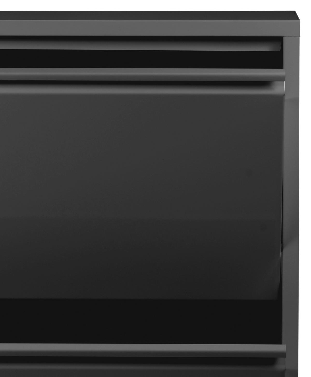 Schuhkipper Karl Schwarz 2 Klappen B: 50 cm - Schwarz, Basics, Metall (50/70/13cm)