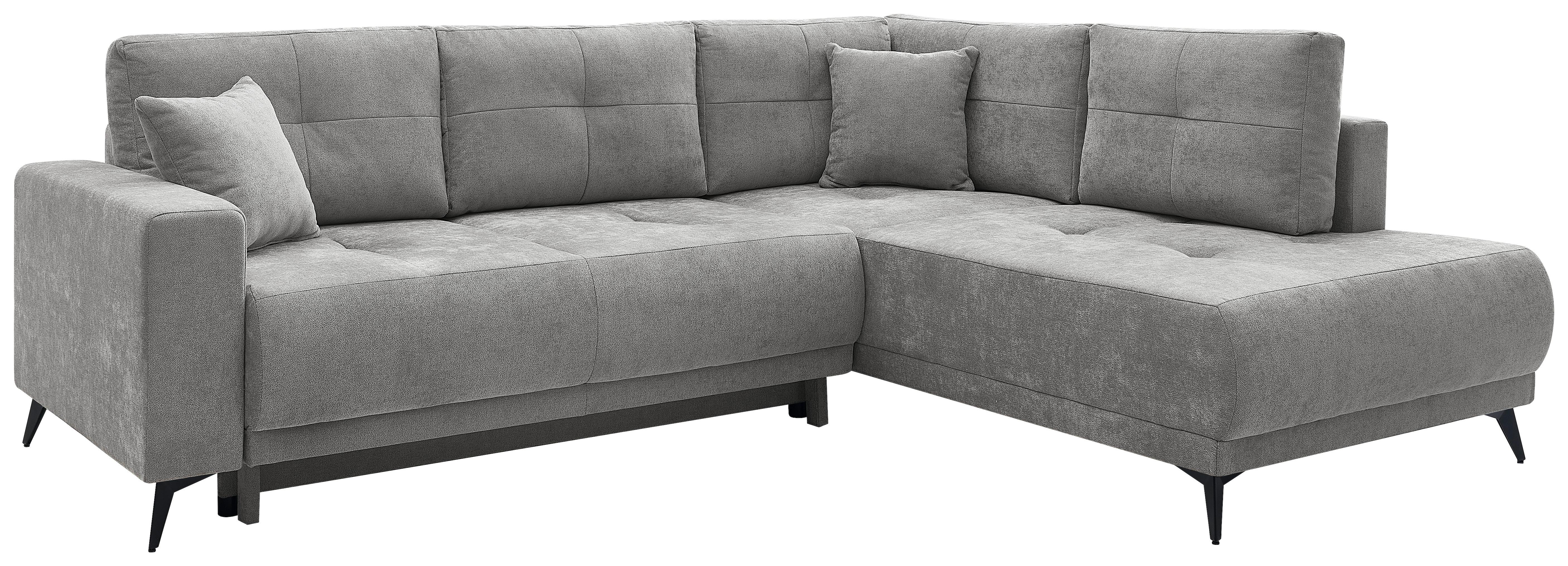 Rohová sedačka TEXAS, pravá, sivohnedý velúr - čierna/taupe, Konventionell, drevo/textil (259/203cm) - Based