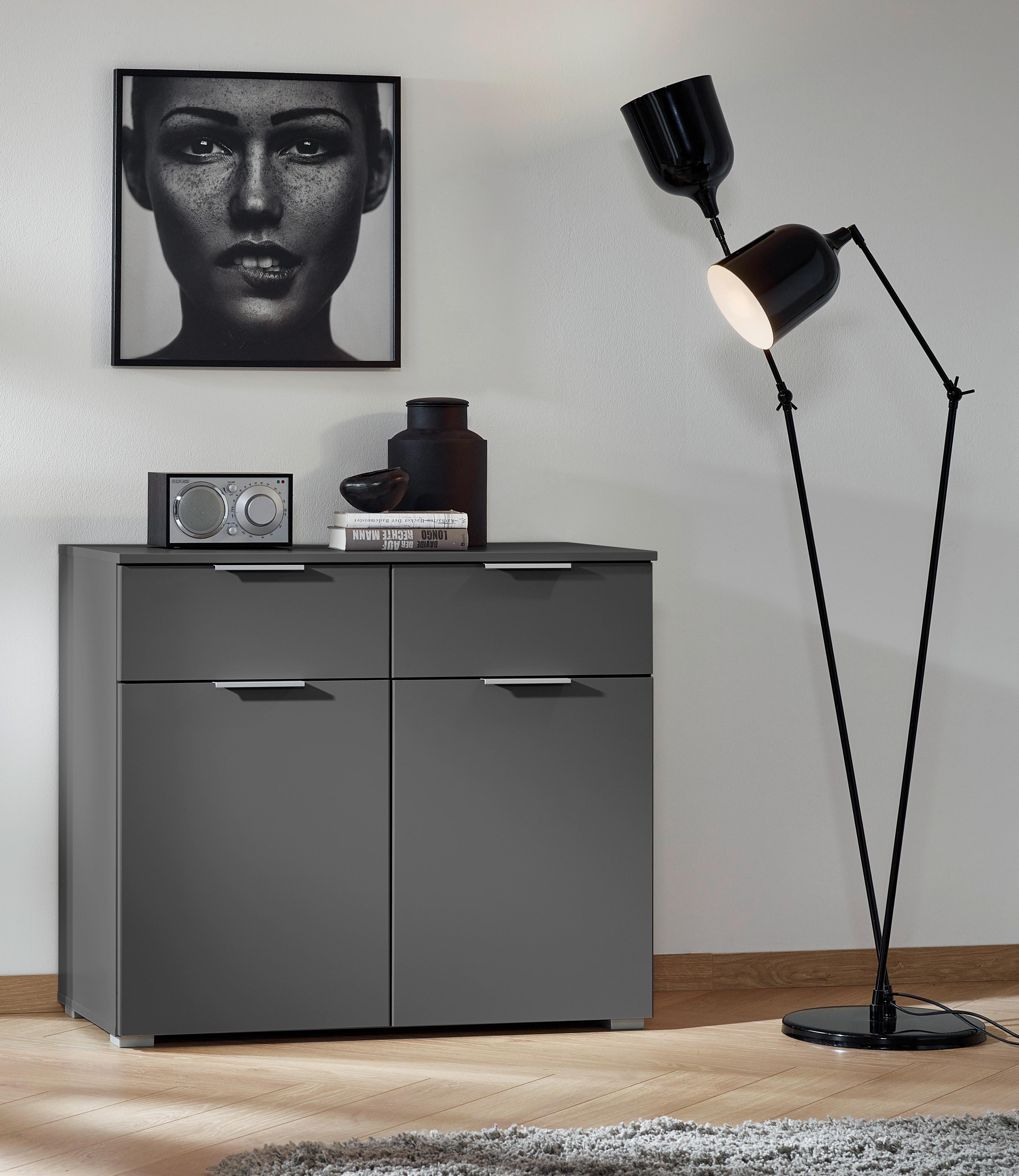 Kommode Alabama, Grau B: 80 Cm - Alufarben/Grau, MODERN, Holzwerkstoff (80/81/42cm) - Rauch Möbel