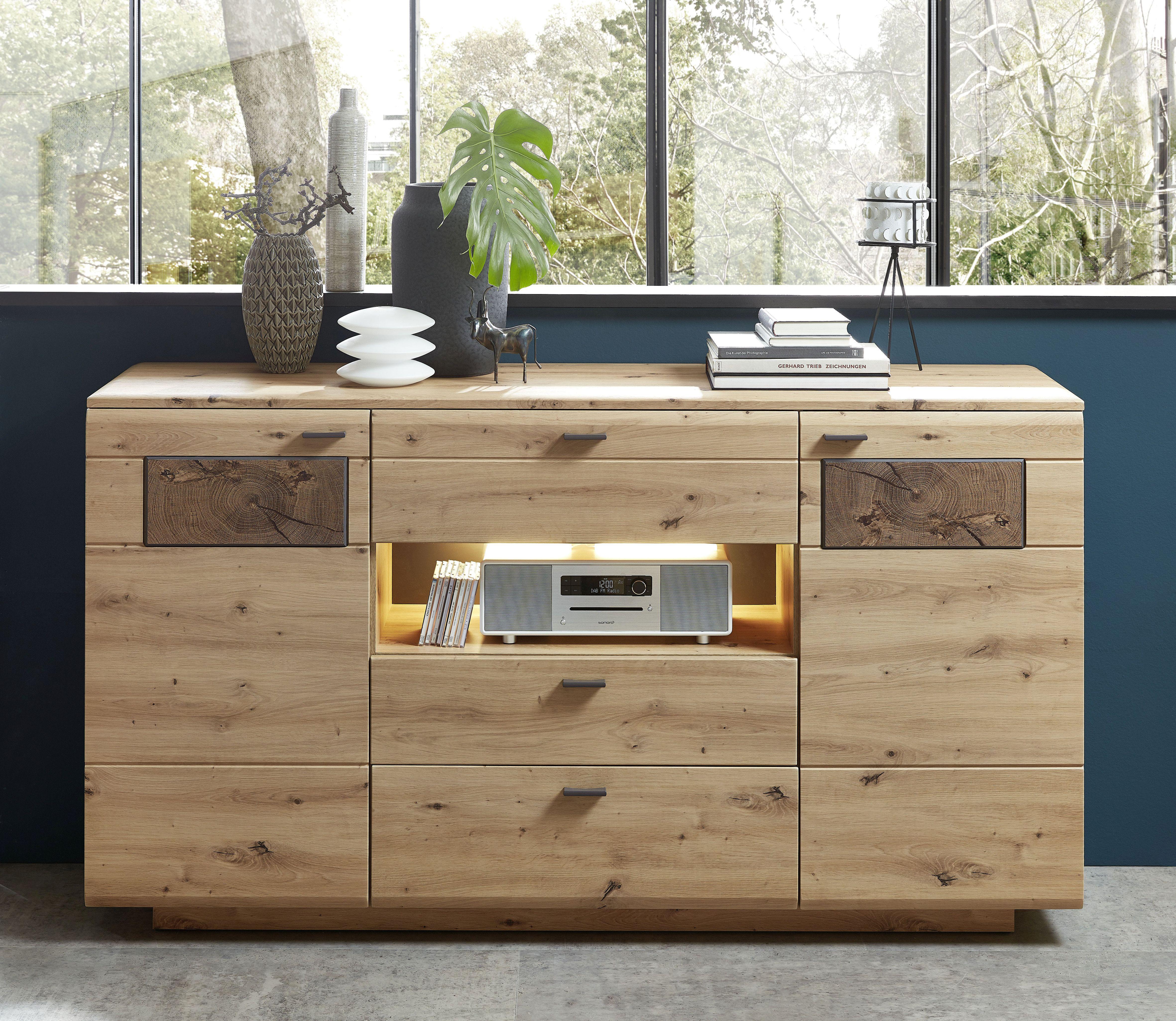 Sideboard Madera II 40a6hh20 - Eichefarben/Graphitfarben, MODERN, Holzwerkstoff (175/98/47cm) - Livetastic