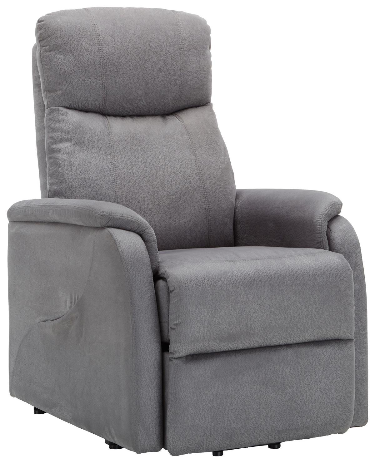 Relaxačné kreslo JOHNSY, sivá, pomoc pri vstávaní - sivá, Konventionell, kov/textil (73/110/94cm) - Mömax