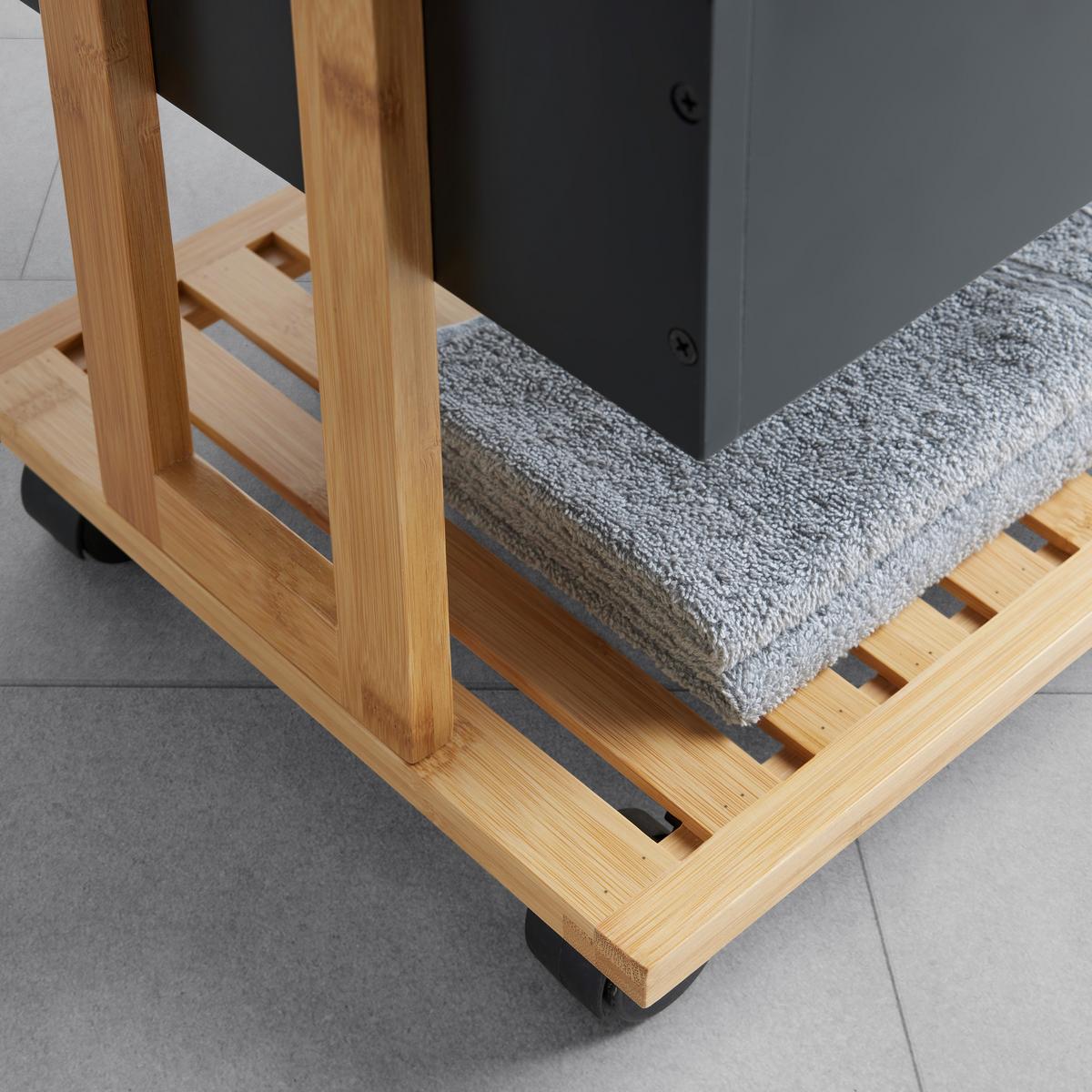 Univerzální vozík ANNI -EXKLUSIV- - černá/přírodní barvy, Moderní, kompozitní dřevo/plast (41,5/88/31,5cm) - Mömax