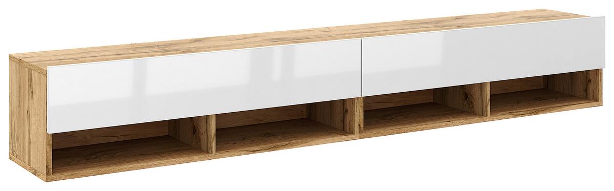 Lowboard Derby 200 - Eiche Wotan/Weiß, Design, Holzwerkstoff (200/31,5/32,5cm) - Livetastic