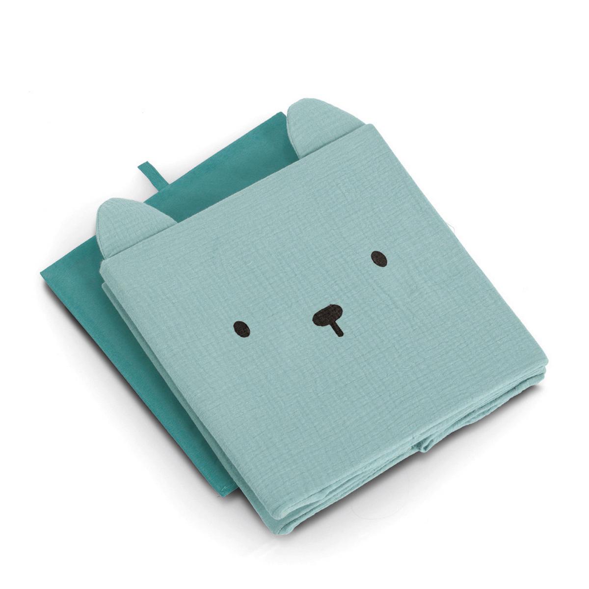 Aufbewahrungsbox 'Bär' minttürkis, ca. 28x28x28 cm - Minttürkis, MODERN, Kunststoff/Textil (28/28/28cm)