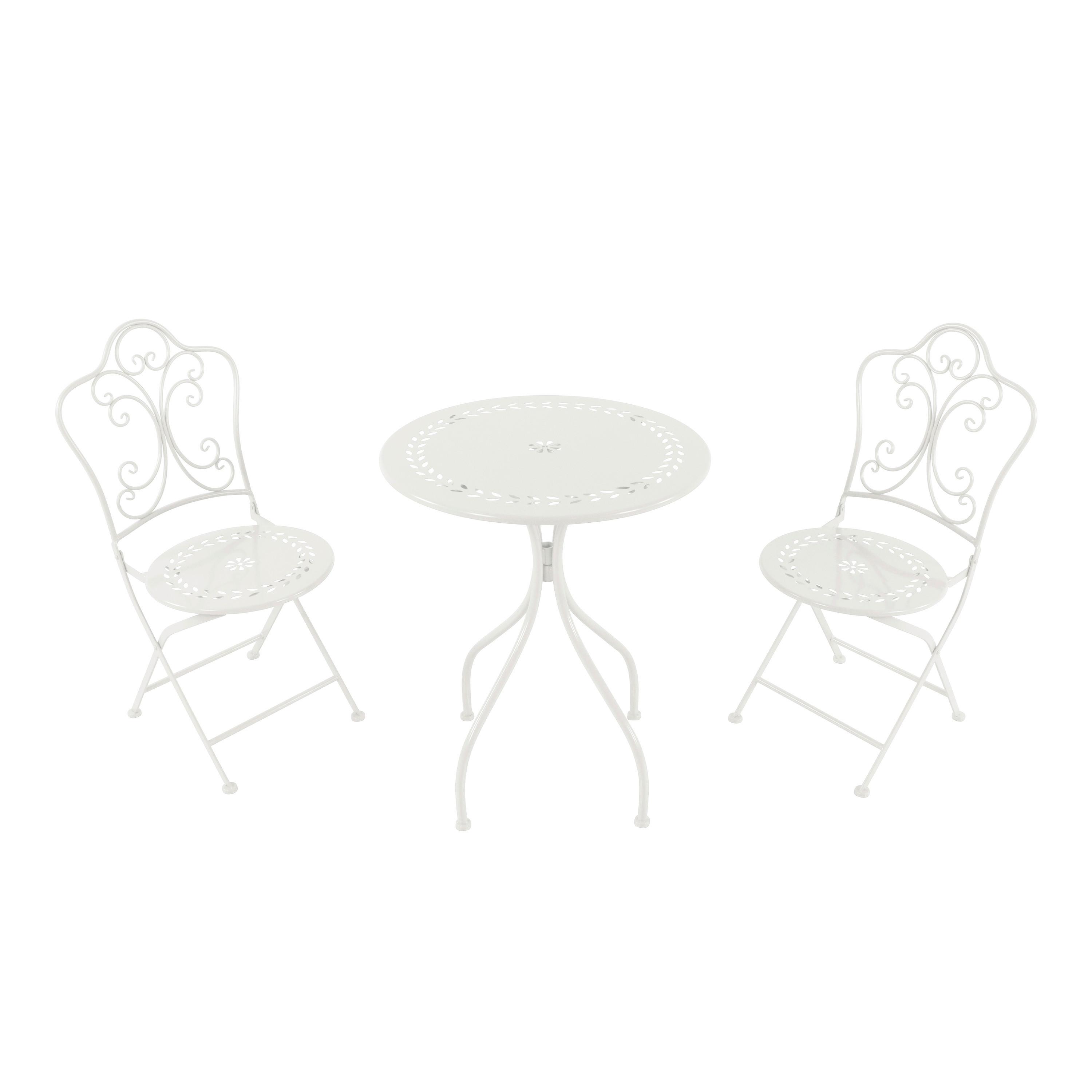 Gartenset Marilou Weiss - Weiß, Basics, Metall (60/74,5cm) - Ambia Garden