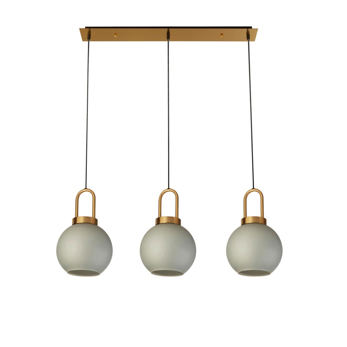 Hängeleuchte Snowdrop H: 120 Cm 3-Flammig - Messingfarben, LIFESTYLE, Glas/Metall (85/20/120cm)