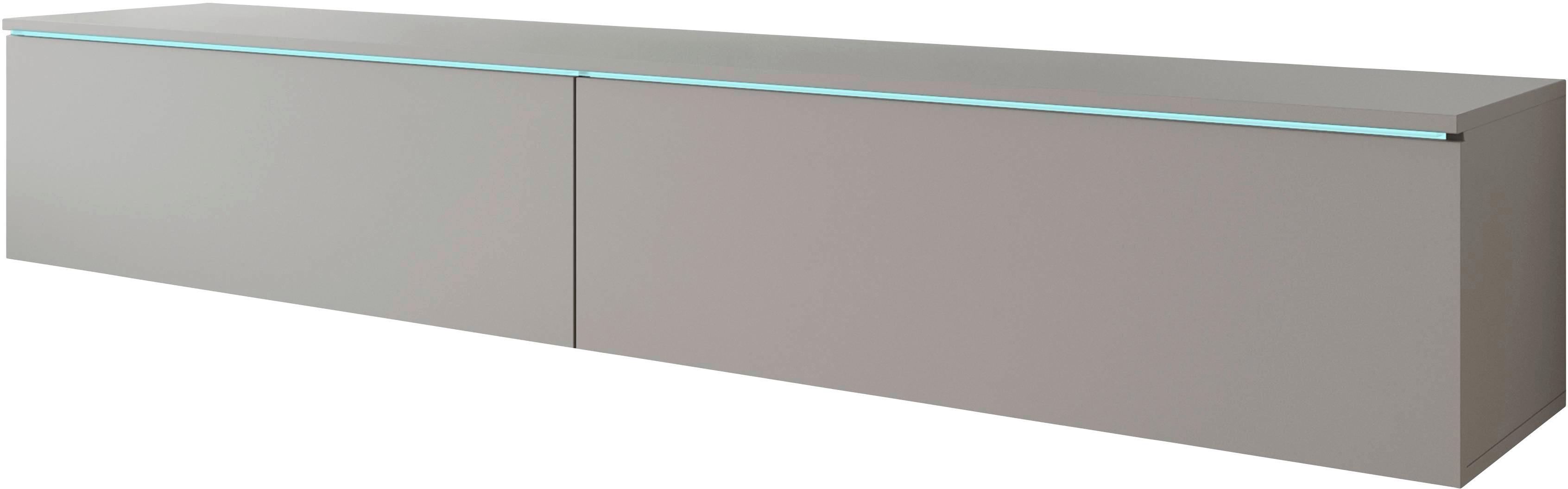Lowboard Vera Grau B: 180 cm - Grau, Trend, Holzwerkstoff (180/30/33cm) - MID.YOU