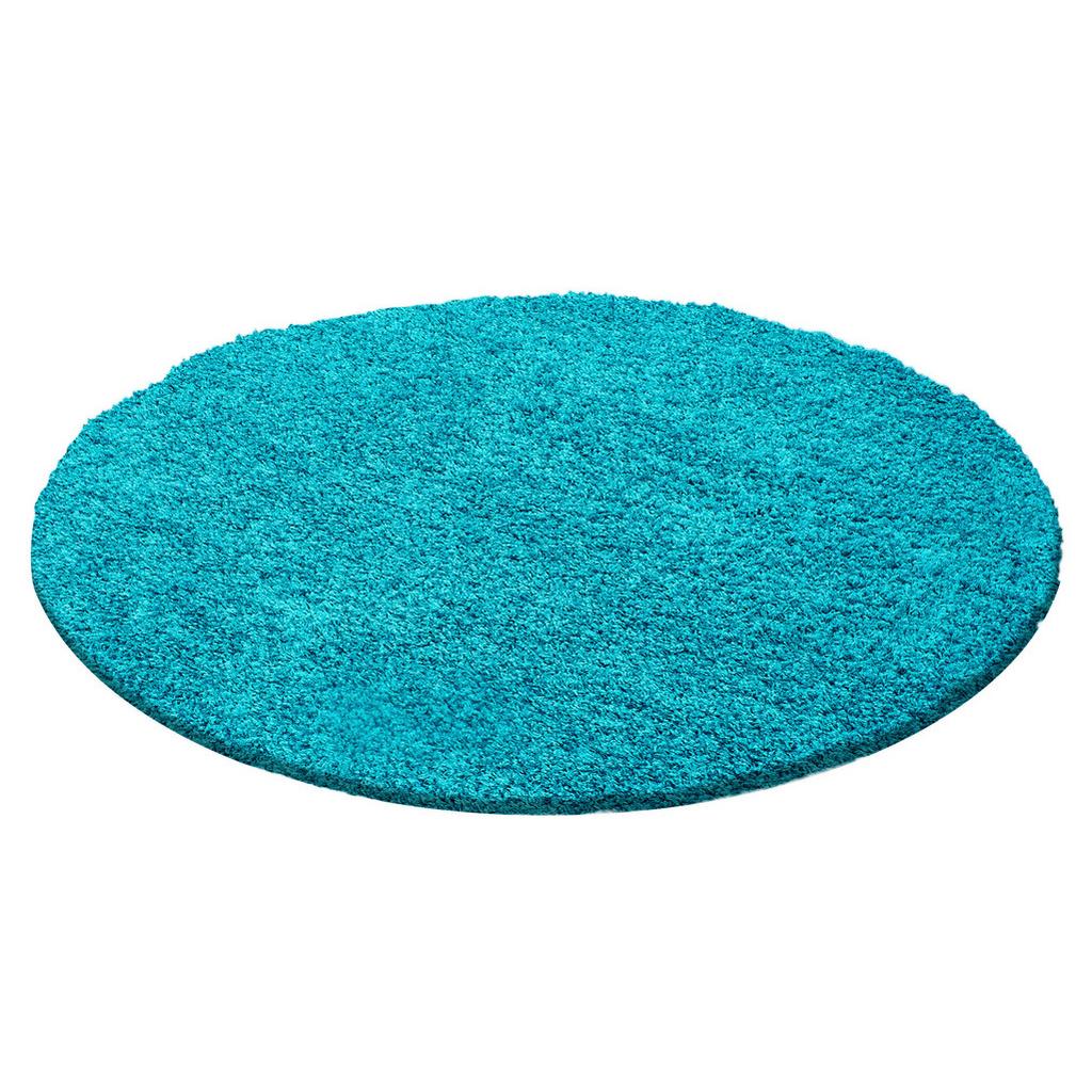 Hochflor Teppich Türkis Life Rund Ø 200 cm