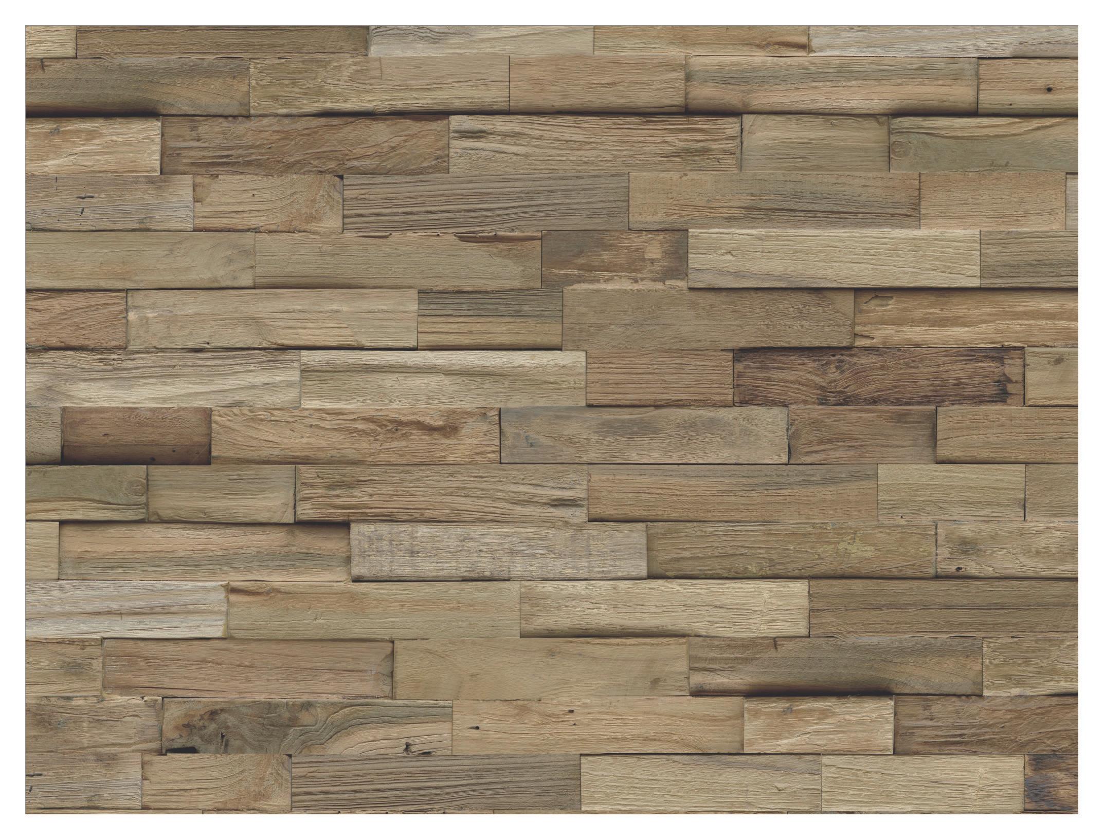 Wandverkleidung Fsc Teak Recl. Natur - Braun, Basics, Holz (50/20/2cm)