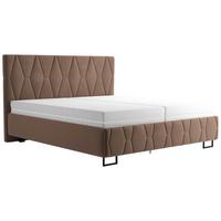 Čalouněná postel ATESSA 160x200 cm, šedohnědá - šedavě hnědá/šedohnědá, Moderní, dřevo/textil (160/200cm)