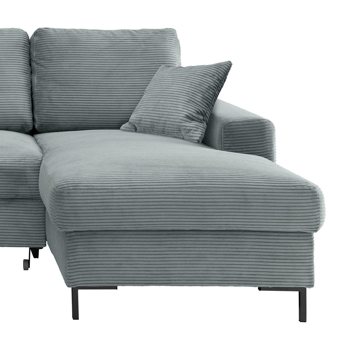 Eckschlafsofa Zona, Hellblau S: 237x143 Cm - Schwarz/Hellblau, KONVENTIONELL, Textil (237/143cm) - Livetastic