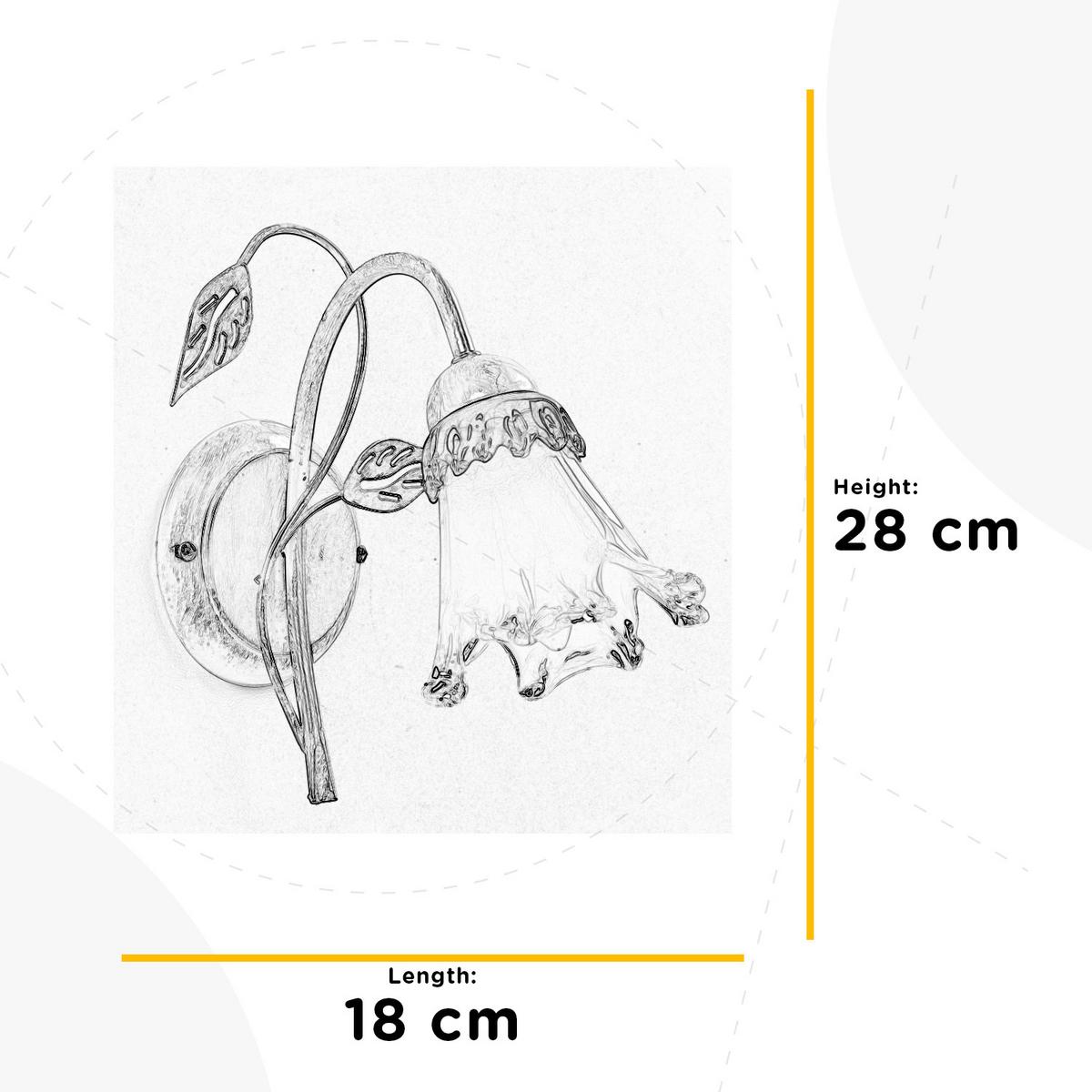Wandleuchte 4998/Ap - Weiß, KONVENTIONELL, Glas/Metall (18/23/25cm)