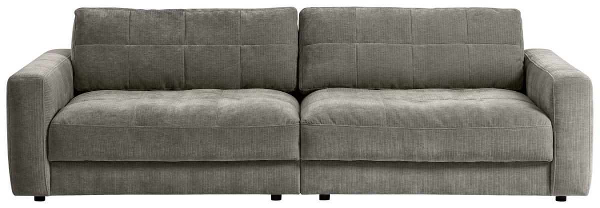 Bigsofa Be Comfy B: 264 cm Grau Cord - Schwarz/Grau, MODERN, Textil (264/83/111cm) - MID.YOU