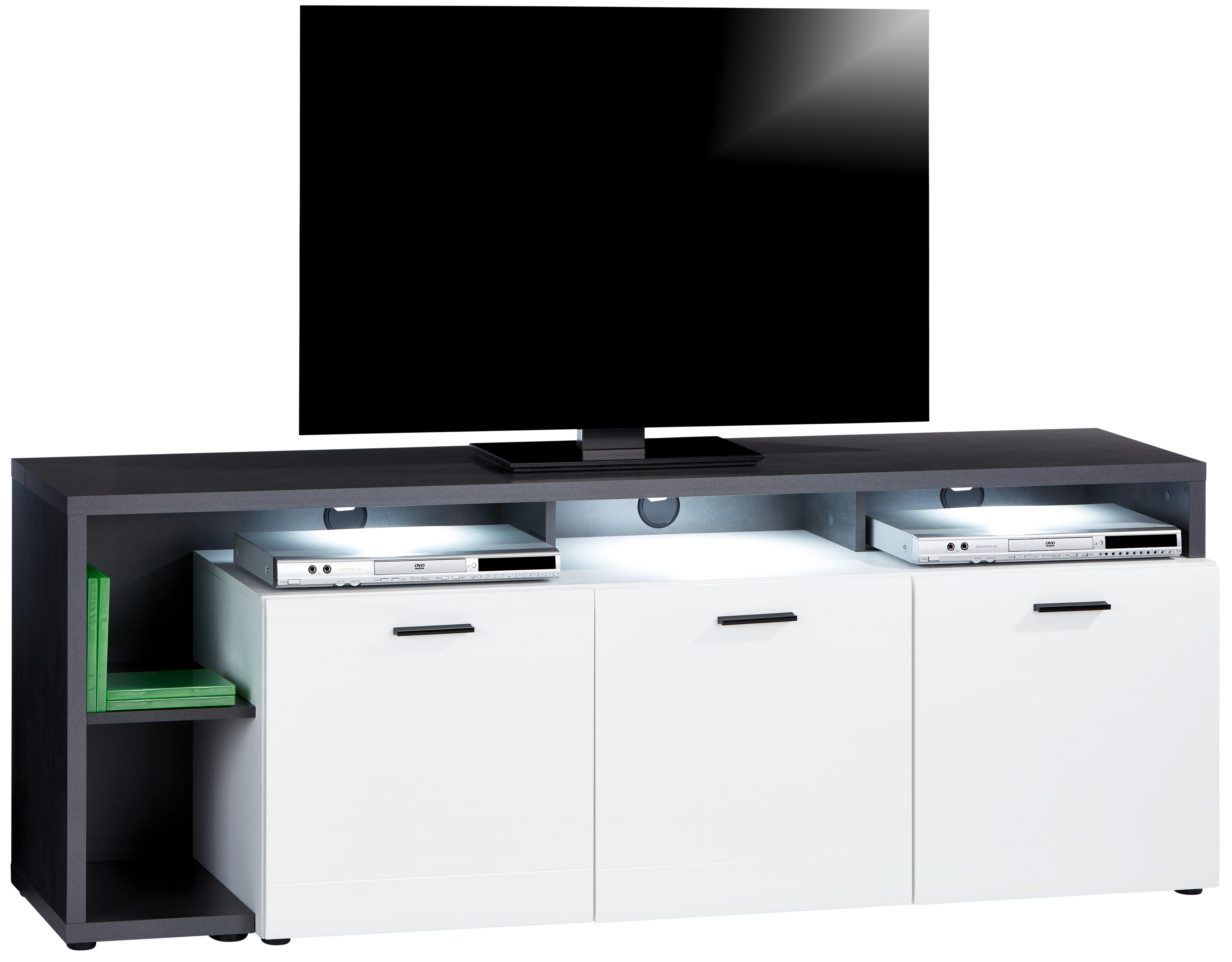 TV-Board Garda New Ganf 03 B: 177,2 cm Grau/Weiß - Schwarz/Weiß, MODERN, Holzwerkstoff (177,2/65/42cm)