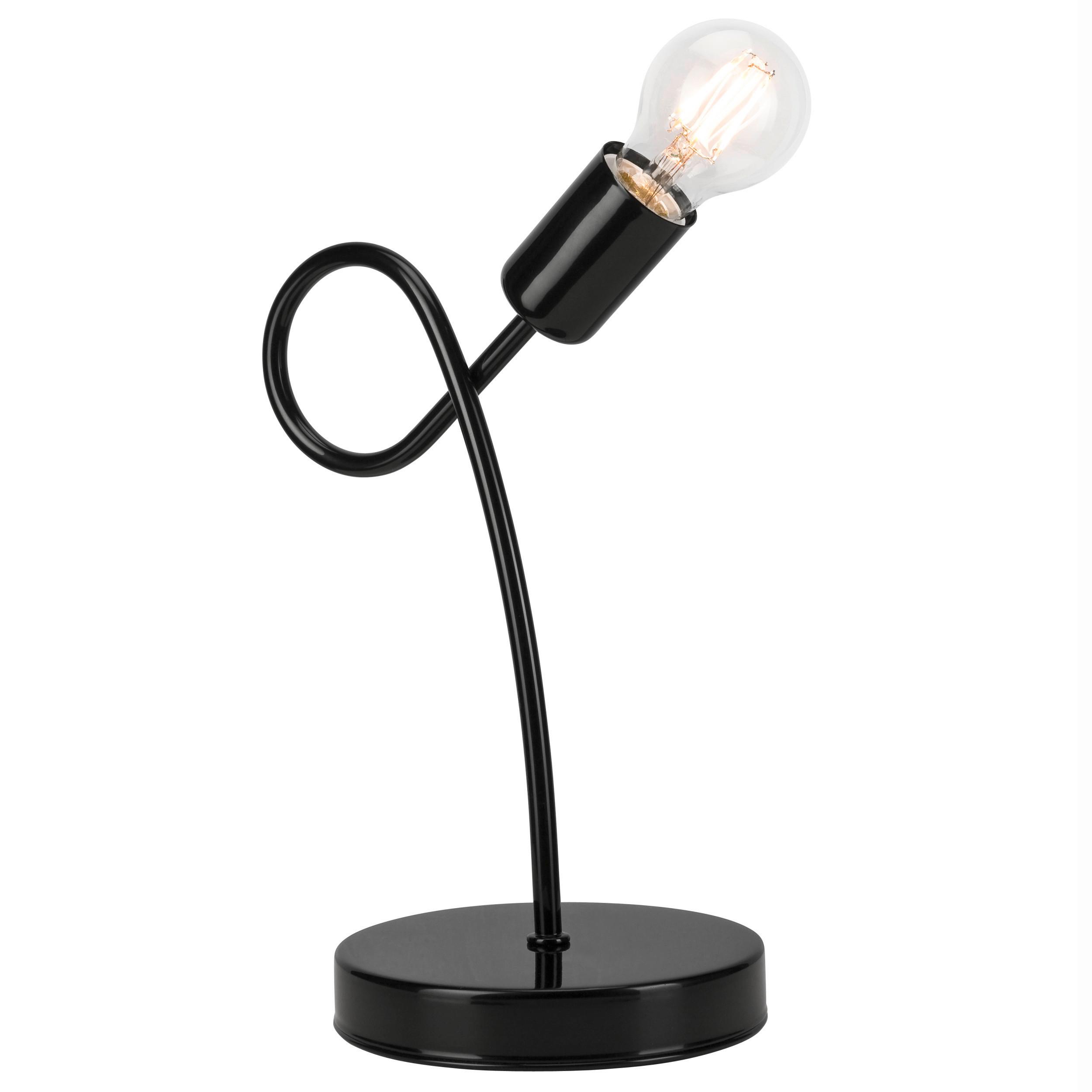 Schreibtischleuchte Camilla Schwarz Hochglanz B: 32 cm - Schwarz Hochglanz/Weiß Hochglanz, KONVENTIONELL, Metall (32/32/19cm)