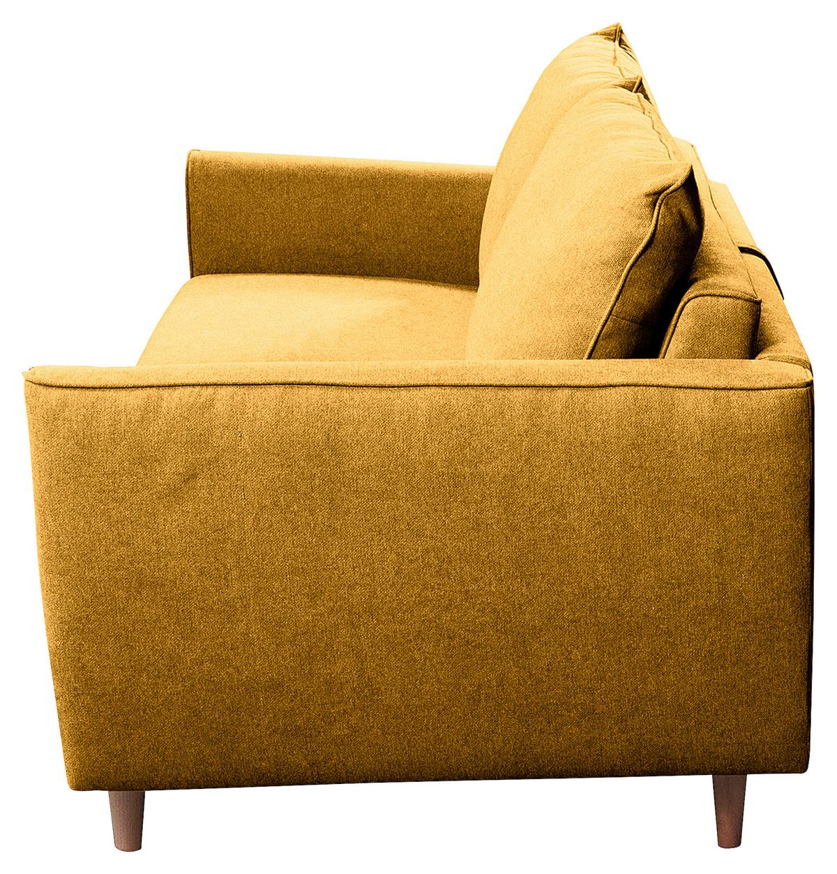 Schlafsofa Winter Senfgelb B: 195 cm - Buchefarben/Senfgelb, Design, Textil (195/90/102cm) - Livetastic