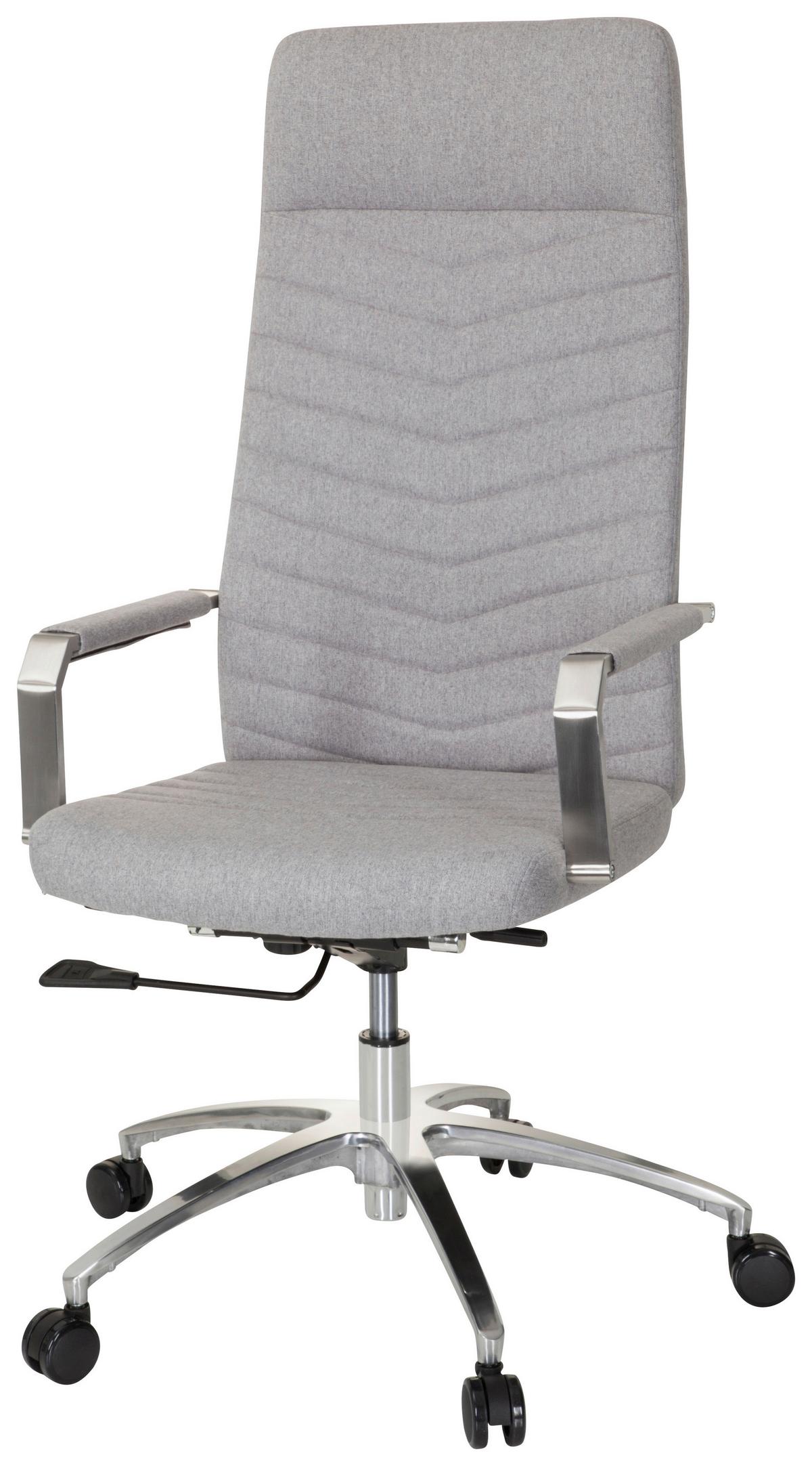 Drehstuhl Saranto Plus Hellgrau - Chromfarben/Hellgrau, MODERN, Kunststoff/Textil (56/131/67cm) - MID.YOU