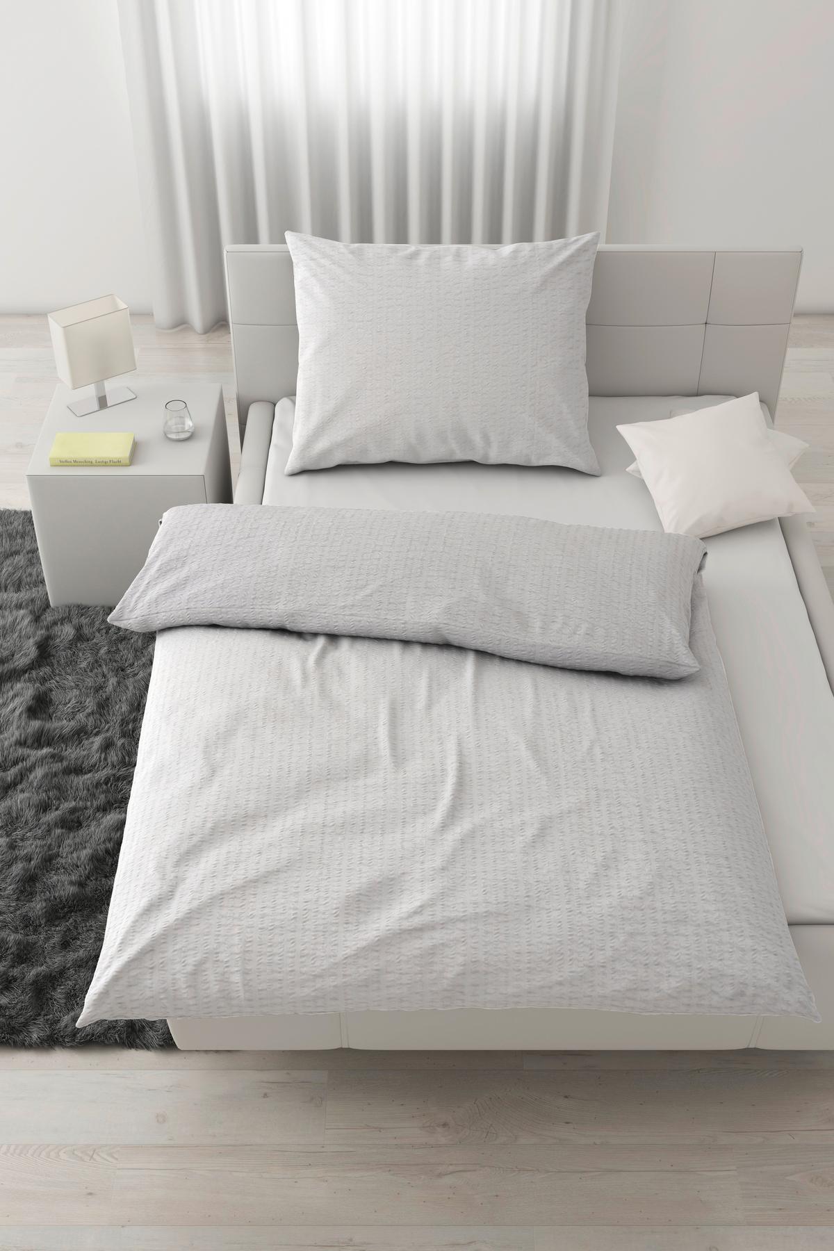 Povlečení Gisela, 70/90 140/200cm - světle šedá, textil (140/200cm) - Modern Living