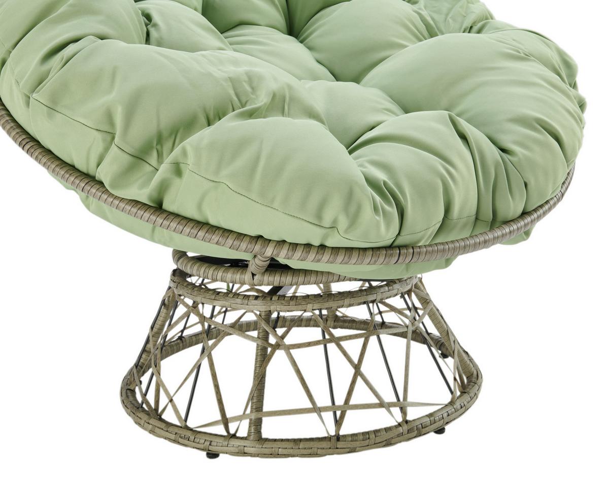 ZAHRADNÍ RELAXAČNÍ ŽIDLE ALTONA - šedá/zelená, Moderní, kov/textil (96/90,5/76cm) - Mömax