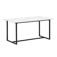 Esstisch Weiß L: 180 cm - Schwarz/Weiß, Design, Holzwerkstoff/Metall (180/90/76cm) - MID.YOU