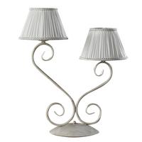 Tischleuchte Vivienne Perlmutt L: 45 cm - Perlmutt/Cappuccino, KONVENTIONELL, Kunststoff/Textil (45/30/60cm)