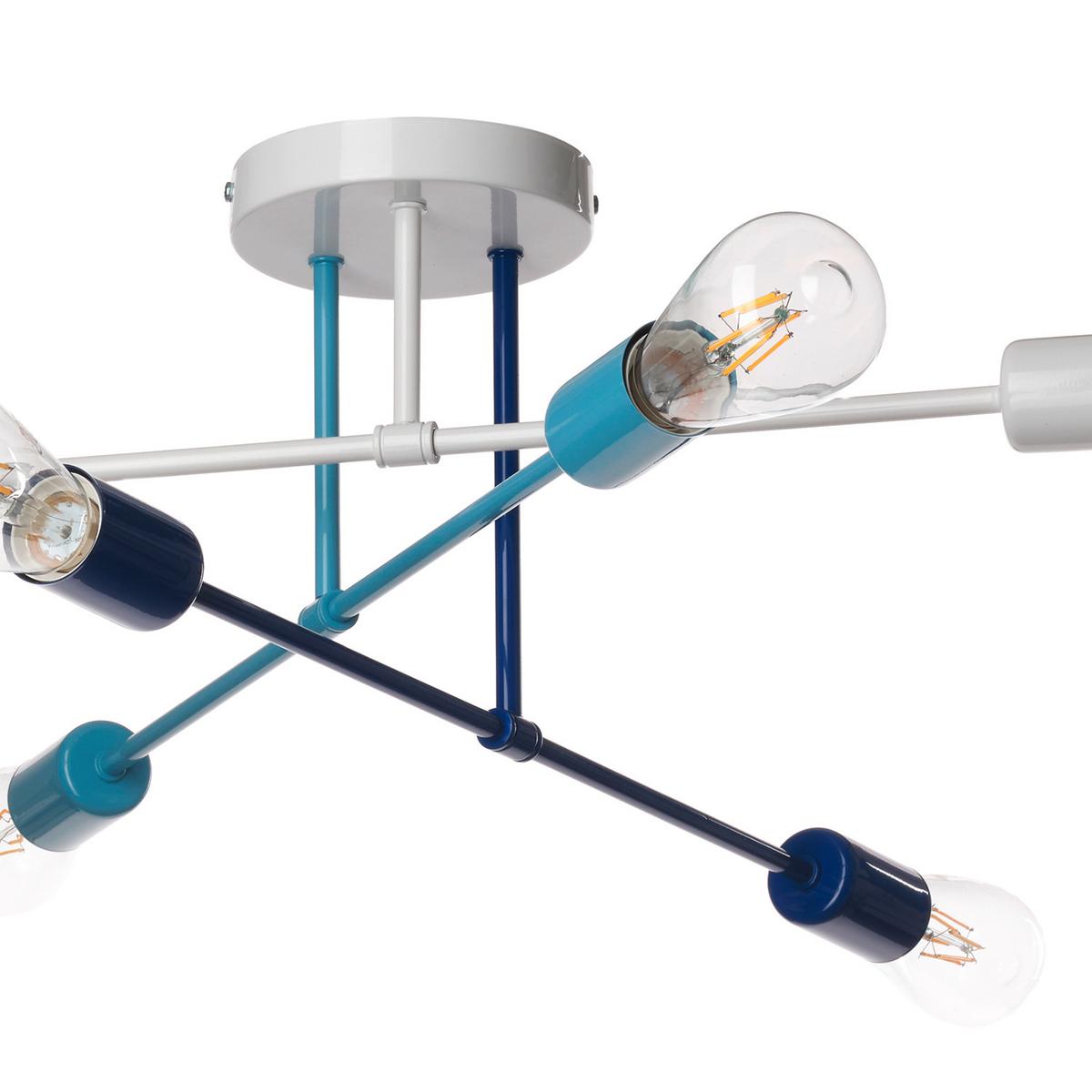 Kinderdeckenleuchte 5030/Pl6b - Blau/Weiß, Basics, Metall (82/55/25cm)