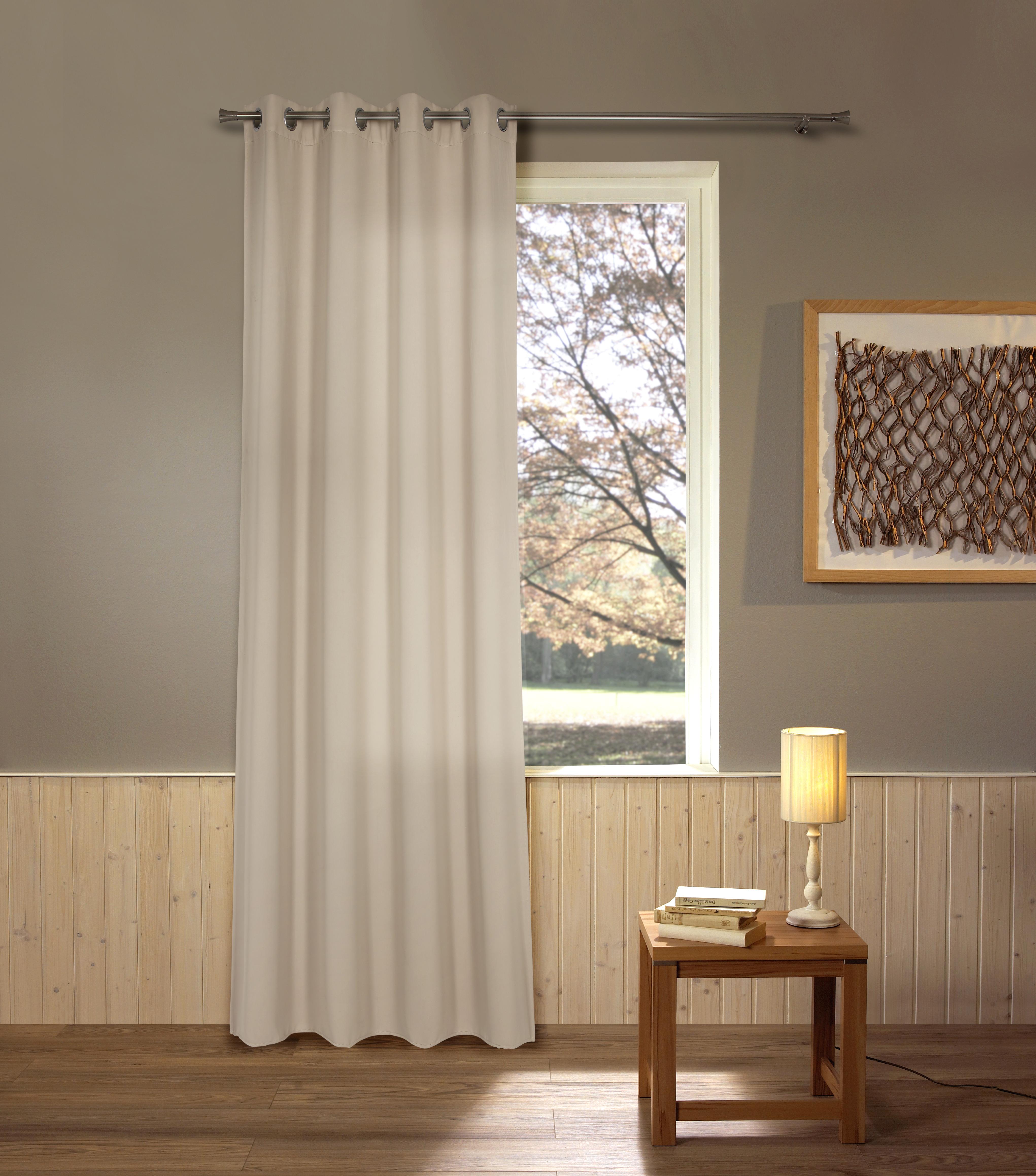 Vorhang Mit Ösen Elma B: 140cm, Sand - Sandfarben, ROMANTIK / LANDHAUS, Textil (140/245cm) - James Wood