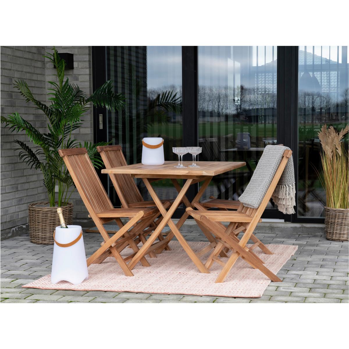 GARTENSTUHL-SET Toledo Braun B: 46 cm - Teakfarben, MODERN, Holz (46/89/62cm) - Gardenson