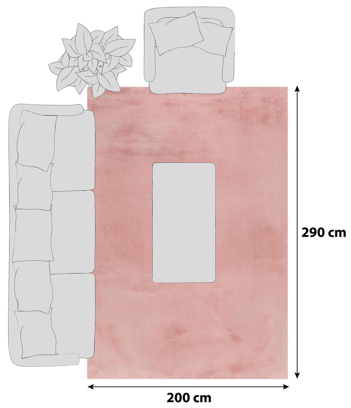 Hochflorteppich Rosa Alice 200x290 cm - Rosa, KONVENTIONELL, Textil (200/290cm) - Esprit