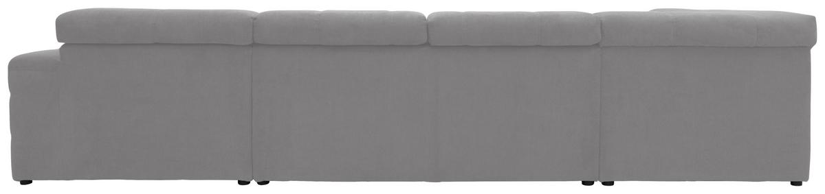 Wohnlandschaft Brandon Kopfteilverstellung Silber - Silberfarben/Schwarz, Design, Textil (228/359/175cm) - MID.YOU
