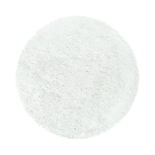 Hochflor Teppich Weiß Fluffy Rund Ø 160 cm - Weiß, Basics, Textil (160cm)