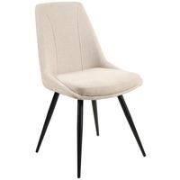 Esszimmerstuhl Corinna Beige Gepolstert - Beige/Schwarz, MODERN, Holz/Textil (49/88/59cm) - MID.YOU