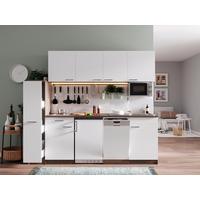 KÜCHENBLOCK OLIVER SINGLEKÜCHE 225 CM - Eichefarben/Weiß, Basics, Holzwerkstoff (225cm) - Respekta