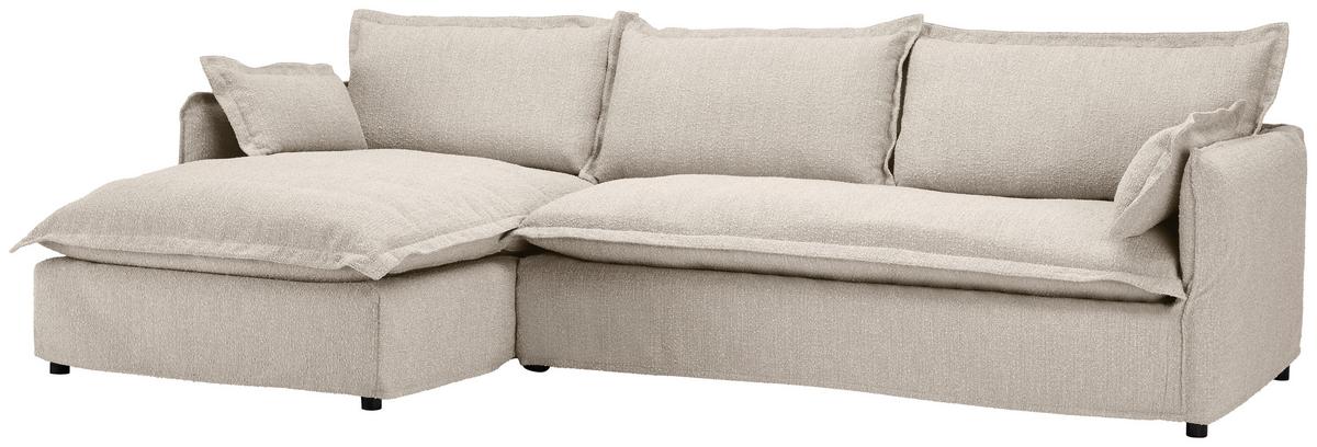 Ecksofa Toscana - Beige/Schwarz, Trend, Textil (165/295cm) - Livetastic