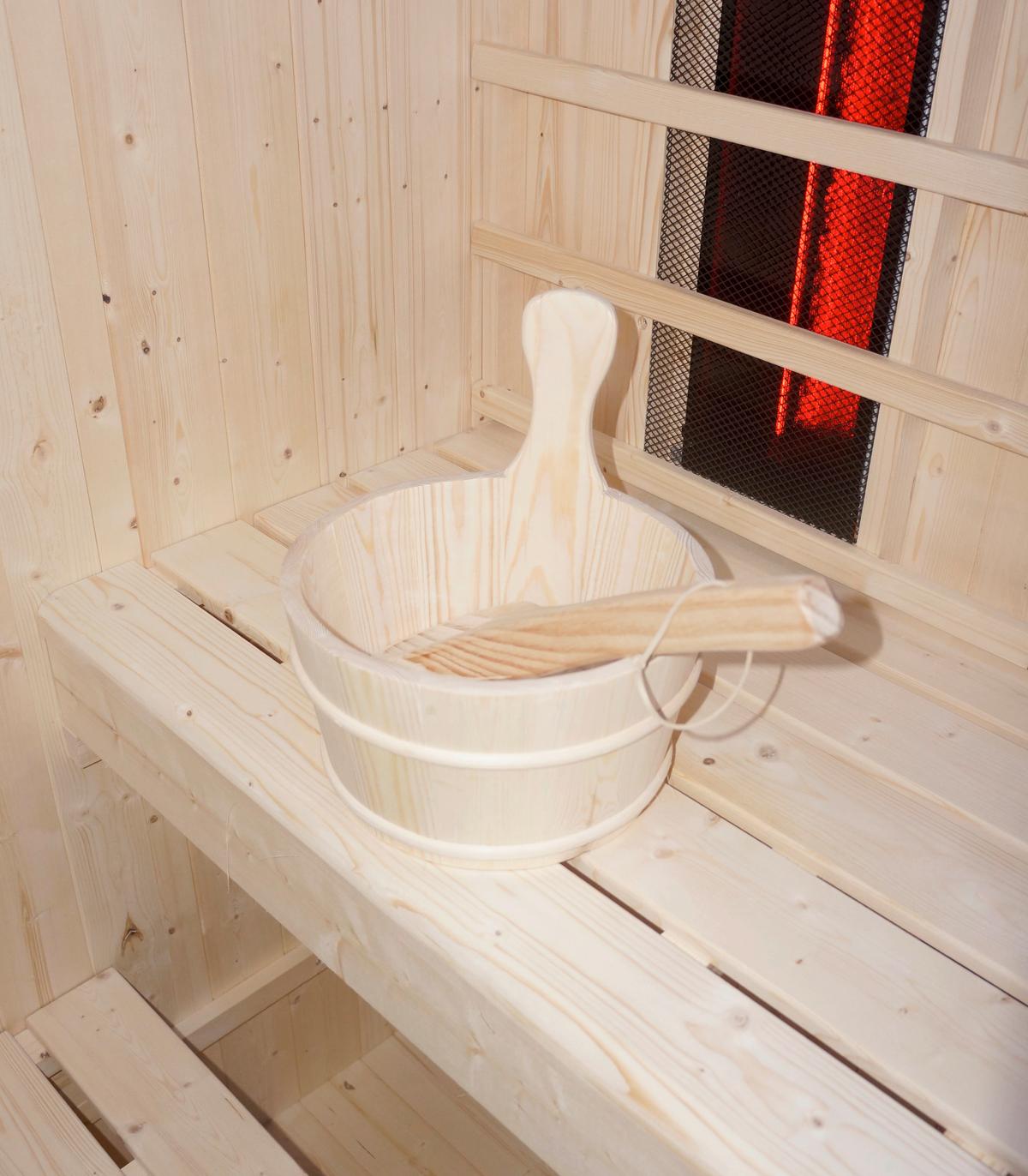 Infrarotkabine Lahti Holzfarben B: 181,5 cm - Fichtefarben, KONVENTIONELL, Holz (198/181,5/202,2cm) - Sanotechnik