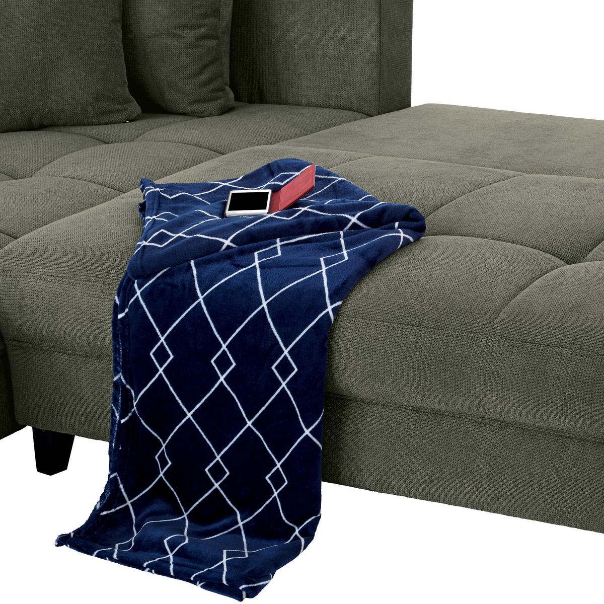 Ecksofa Mendoza - Schwarz/Grün, Design, Textil (197/309cm) - Ondega