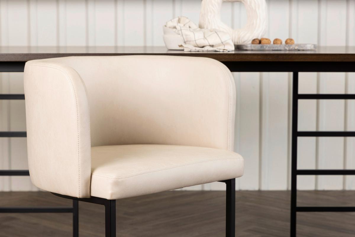 Stuhl Simrishamn - Beige/Schwarz, Design, Kunststoff/Textil (58/75/60cm) - Livetastic