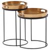 Beistelltisch 2-teilig Gold/schwarz - Goldfarben/Schwarz, MODERN, Metall (32,5/32,5/53cm) - MID.YOU