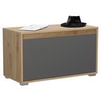 Garderobenbank Torino B: 76 cm 1 Tür Grau/Eiche Artisan - Silberfarben/Eiche Artisan, MODERN, Holzwerkstoff (76/44/35cm) - MID.YOU