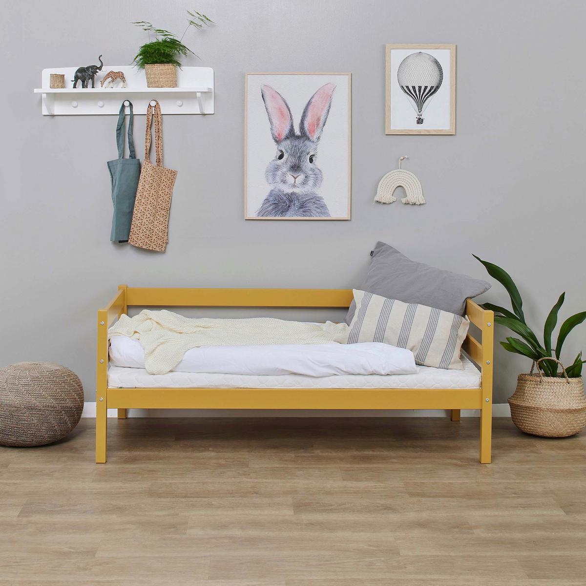 Kinder-/Jugenbett Comfort Gelb, Lf: 70x160 cm - Gelb, MODERN, Holz (70/160cm) - MID.YOU