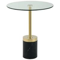Beistelltisch Lana 125 Goldfarben/schwarz B: 53 Cm - Goldfarben/Schwarz, Design, Glas/Stein (46/46/53cm) - Kayoom