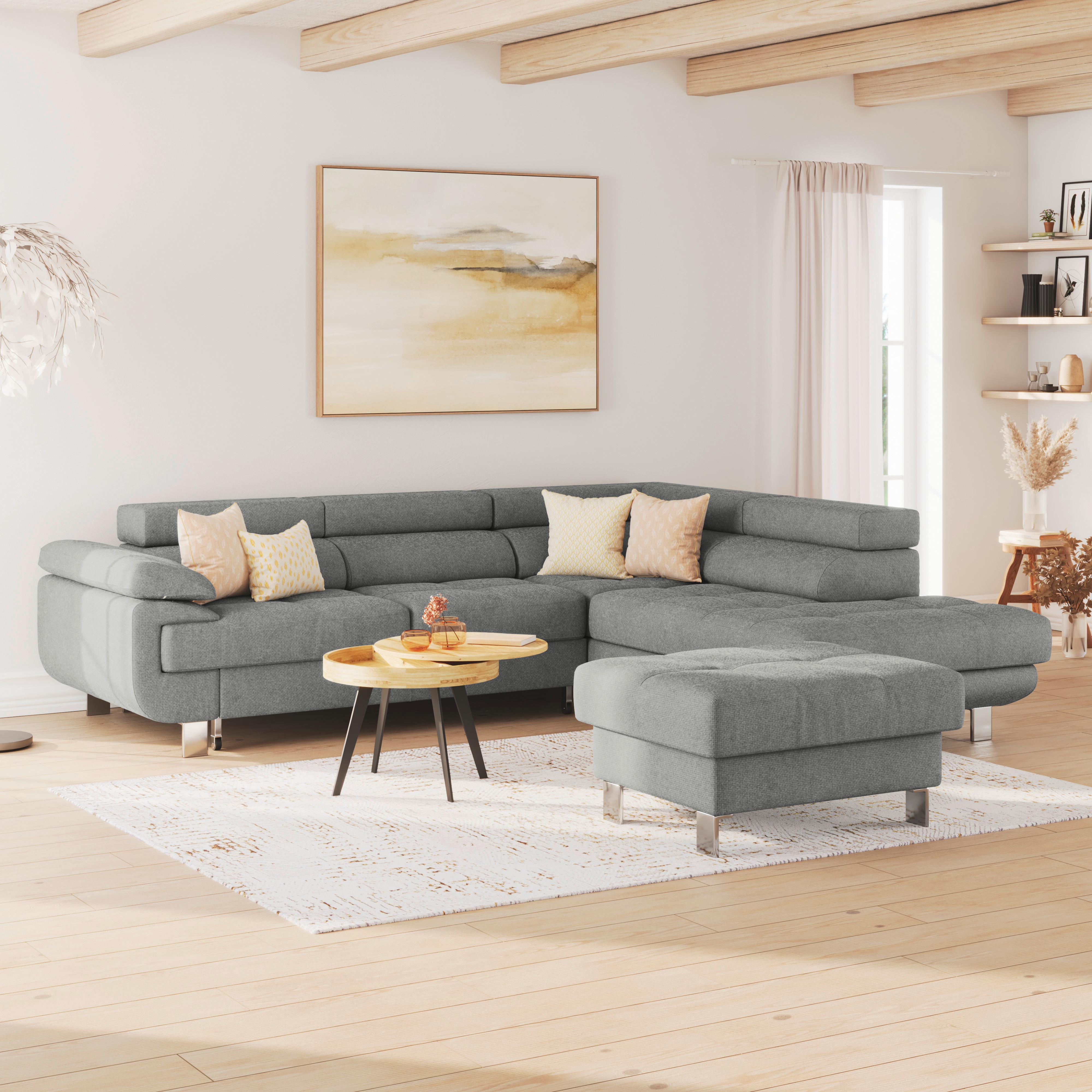 Hocker Savona - Dunkelgrau, MODERN, Textil (90/44/73cm) - Ondega
