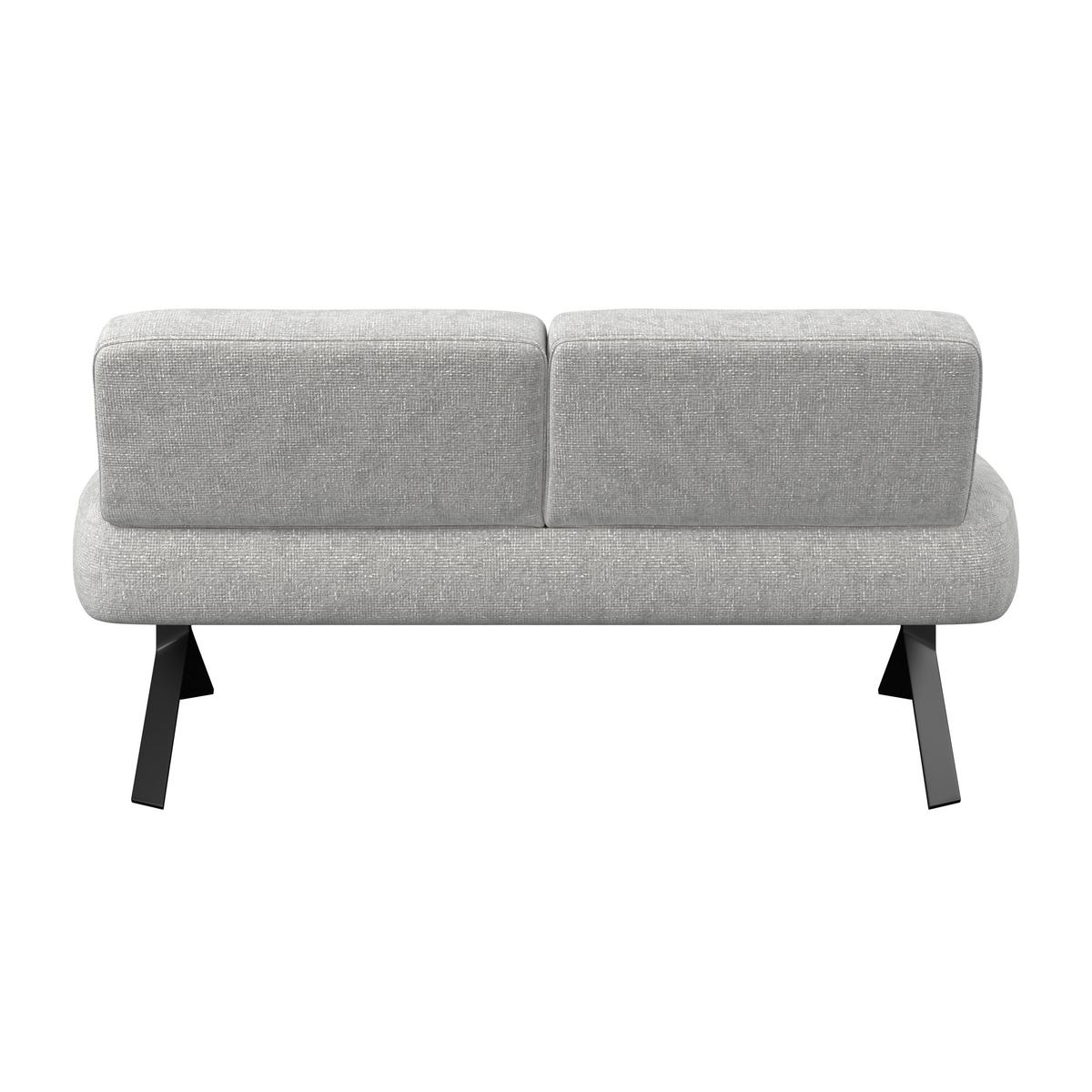 Sitzbank hellgrau/Metallbeine Ulmo B: 162 cm - Hellgrau/Schwarz, MODERN, Textil/Metall (162/83/71cm)