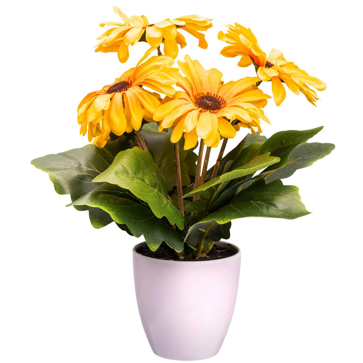 Kunstpflanze Herbstblumen - Gelb/Rot, Basics, Kunststoff (60/160/80cm)