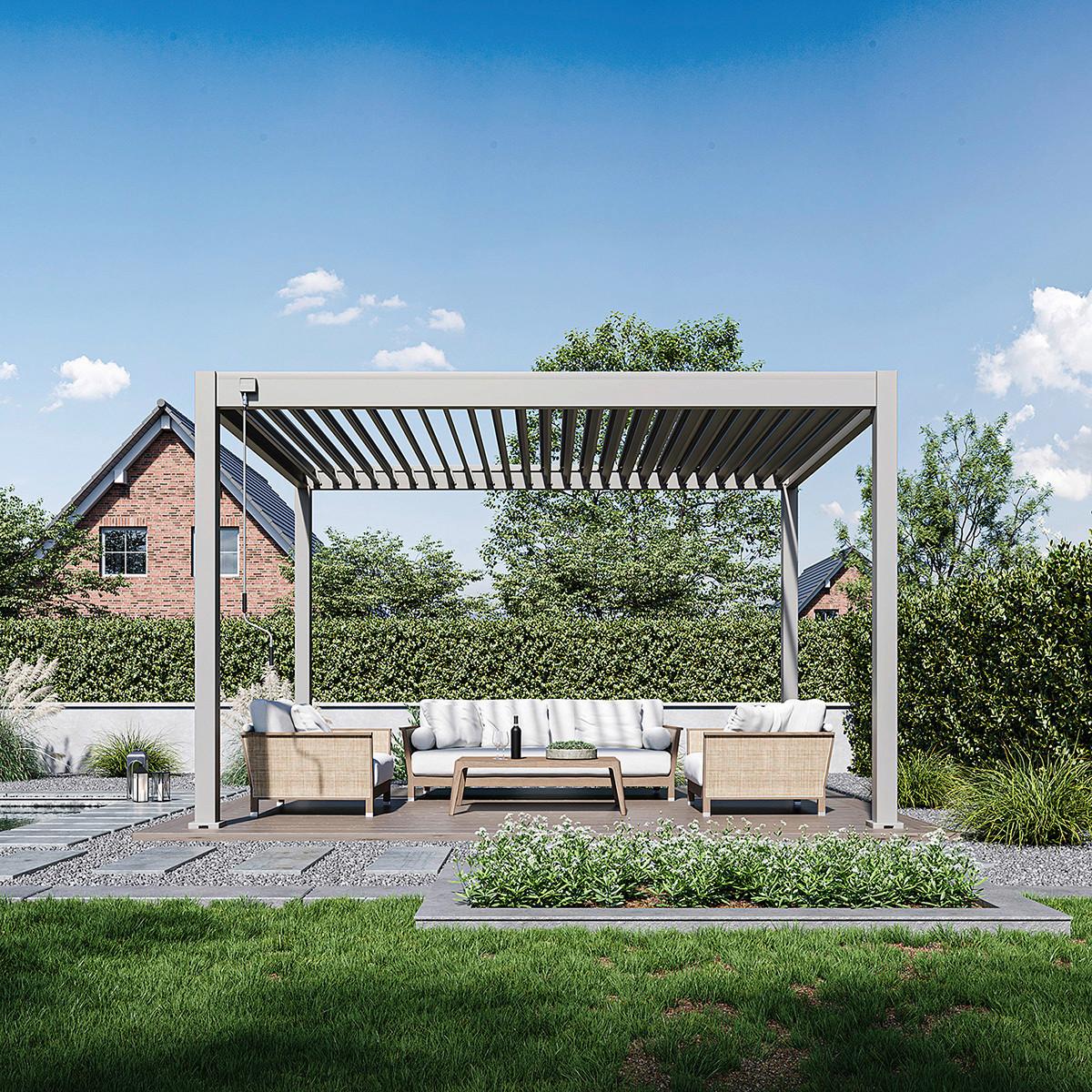 Pergola 300x400 Cm Wetterbeständig, Perlmutt - Perlmutt, Basics, Metall (300/400/255cm)