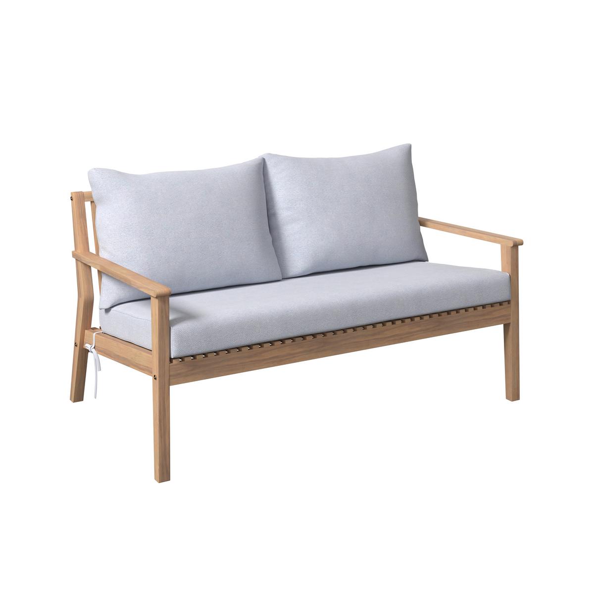 Loungegarnitur Dublin - Grau/Akaziefarben, MODERN, Holz/Kunststoff (90/60/55cm) - Beldano