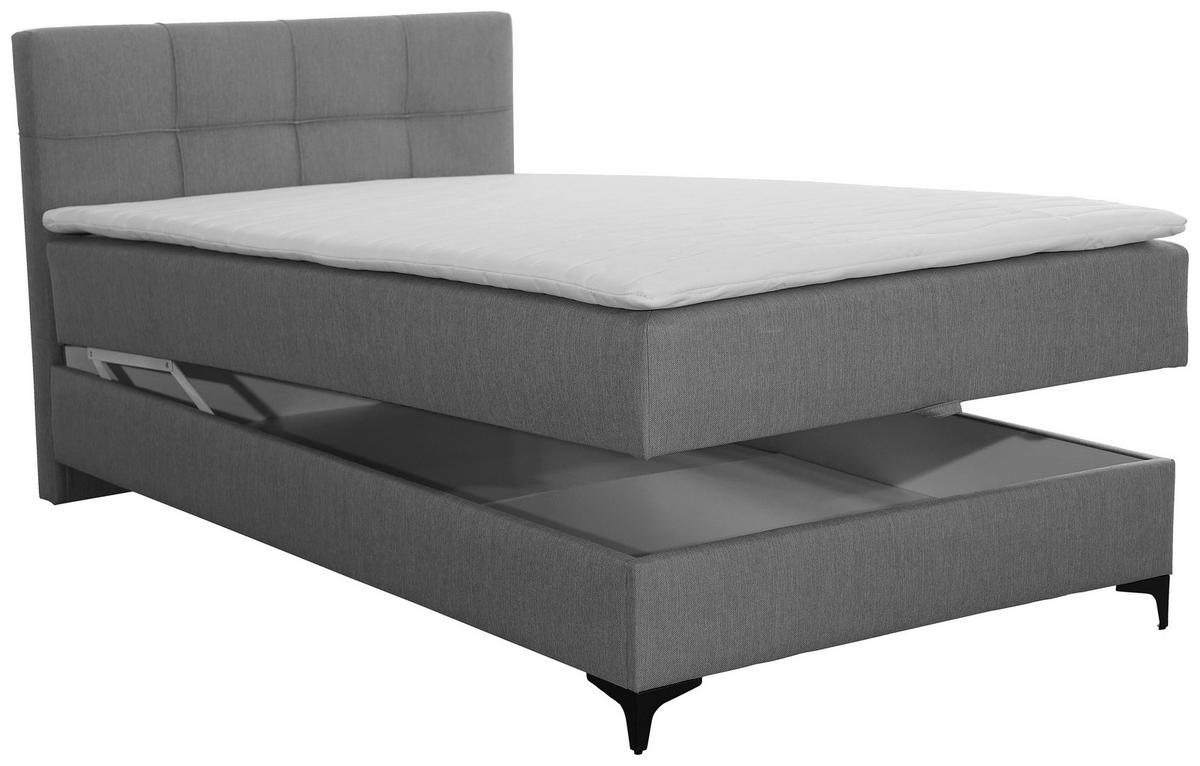Boxspringbett 120x200 cm Freddie - Dunkelgrau/Schwarz, MODERN, Textil (120/200cm) - MID.YOU
